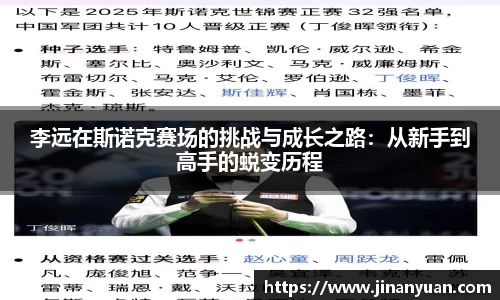 李远在斯诺克赛场的挑战与成长之路：从新手到高手的蜕变历程